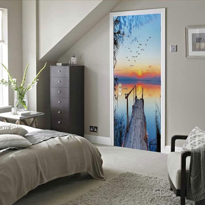 3D Door Stickers Murals - Peel & Stick Wallpaper - Self-Adhesive Decals - Removable PVC - Waterproof - Bedroom & Living Room - 31.5" x 78.7"-VerdiqueGarden