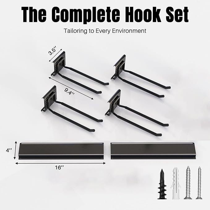 Garage Garden Tool Organizer Wall Mount, Heavy Duty Garage Tool Storage Rack 32 Inches, Max Load 220lb - Shovel, Rake, Folding Chair, Weed Eater Storage-VerdiqueGarden