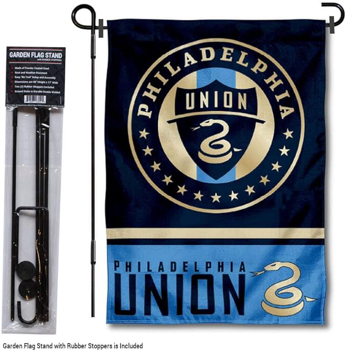 WinCraft Philadelphia Union Garden Flag with Stand Pole Holder-VerdiqueGarden