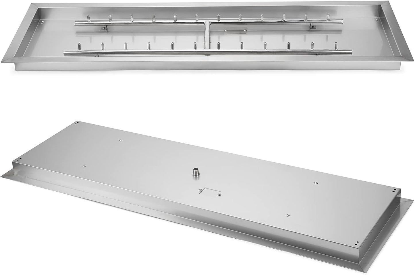 Stanbroil 48 x 14 Inch Upgrade Rectangle Fire Pit Jet Burner Pan, 304 SS Propane Gas Firepit for Outside DIY Fire Pit Table, High Flame, BTU 185,000 Max-VerdiqueGarden