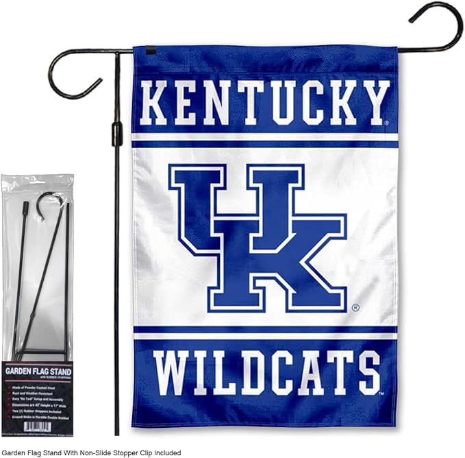 Kentucky Wildcats Garden Banner Flag with Flag Pole Stand Set-VerdiqueGarden