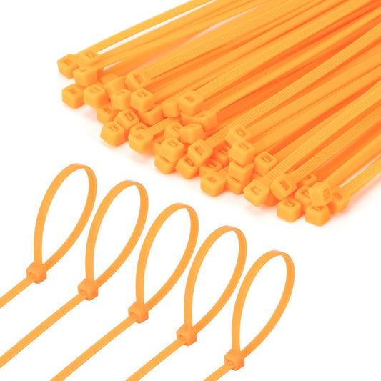 6 Inch Orange Zip Tie 1000 PCS, 18 Lbs - Small to Medium Zip Tie, Nylon PA66 UV Resistant Cable Tie for Indoor and Outdoor Use - Ideal for bundling and securing objects-VerdiqueGarden