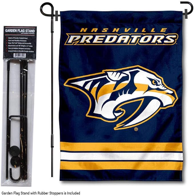 WinCraft Nashville Predators Garden Flag with Pole Stand Holder-VerdiqueGarden