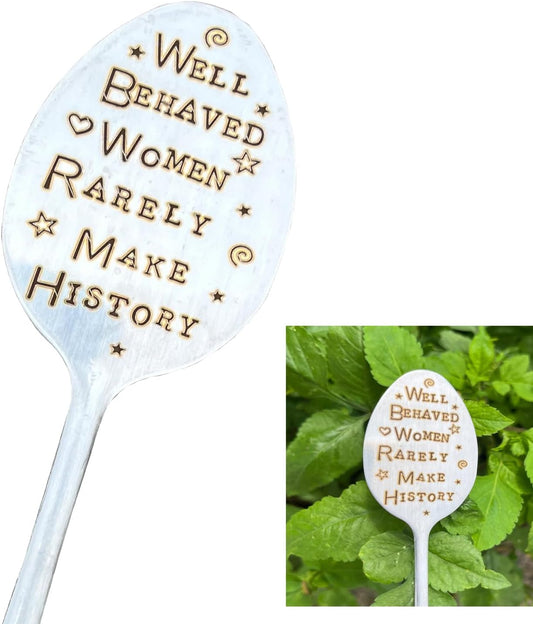 Garden Plant Marker Friendship Gift for Women Gardeners, Plant Stake Label Sign Tag Gardening Gifts for Woman Plant Lovers, Metal Garden Decoration (Make History)-VerdiqueGarden