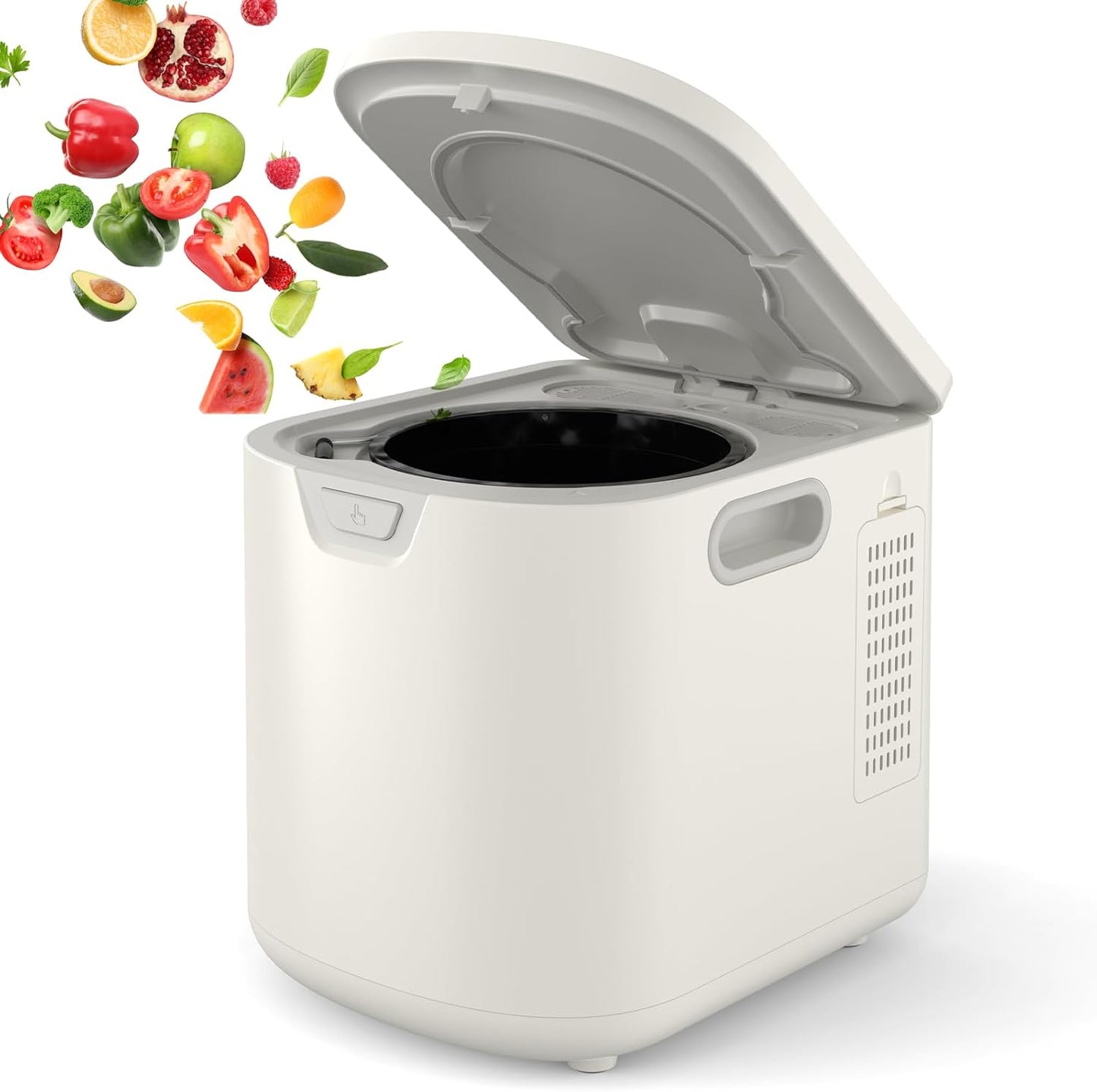 3.5L Electric Kitchen Composter Smart Odorless Compost Bin Auto-Cleaning,Countertop Food Waste Composting Machine -Fast 4-6H Food Waste to Fertilizer Conversion for Outdoor Use (White-VerdiqueGarden