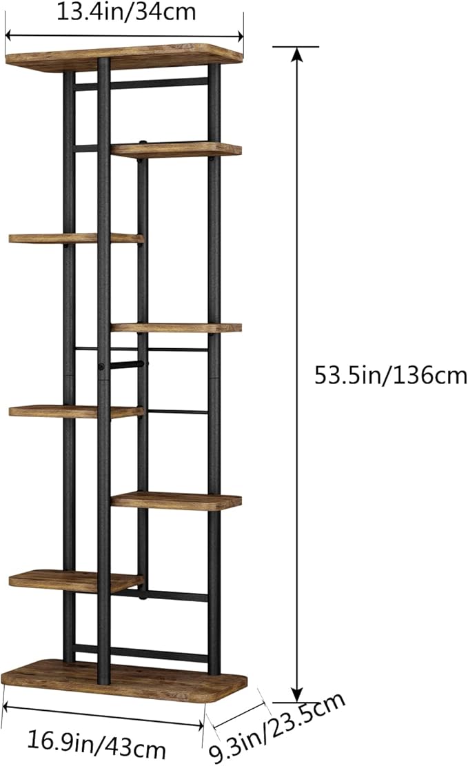 LINZINAR Plant Stand 8 Tier 9 Potted Multiple Flower Pot Holder Shelf Indoor Outdoor Planter Rack Storage Organizer for Patio Garden Corner Balcony Living Room (8 Tier-9 Potted, Black)-VerdiqueGarden