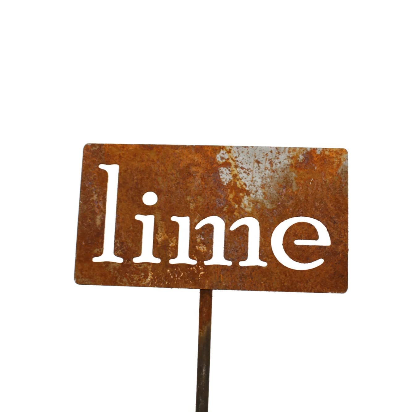 Classic Metal Garden Markers 19 Inches Tall (lime, Naturally Rusted)-VerdiqueGarden