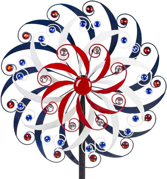 DREAMYSOUL Large Wind Spinners 20" Dia, Metal Patriotic Wind Sculpture Spinner Yard Art for Outdoor Garden Patio Decor-VerdiqueGarden
