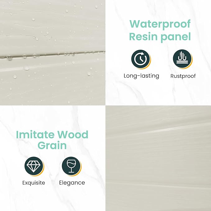 UDPATIO Outdoor Storage Shed 7.5x10.7 FT, Plastic Garden Shed for Bike, Garbage Can, Tool, Outside Sheds & Outdoor Resin Shed with Lockable Door for Backyard, Patio, Lawn, Standstone-VerdiqueGarden