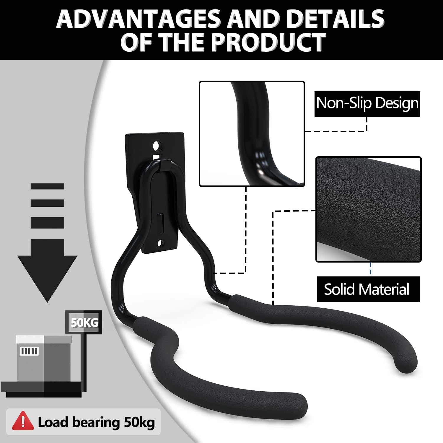 3-H Weed Eater Hanger 4 Pack,2 Garden Hose Holder,2 Screw in Hooks,Utility Weedeater Rack,Tool Hangers for Organizing and Hanging Weed Wacker,Leaf Blower,String Trimmer in Garden-VerdiqueGarden