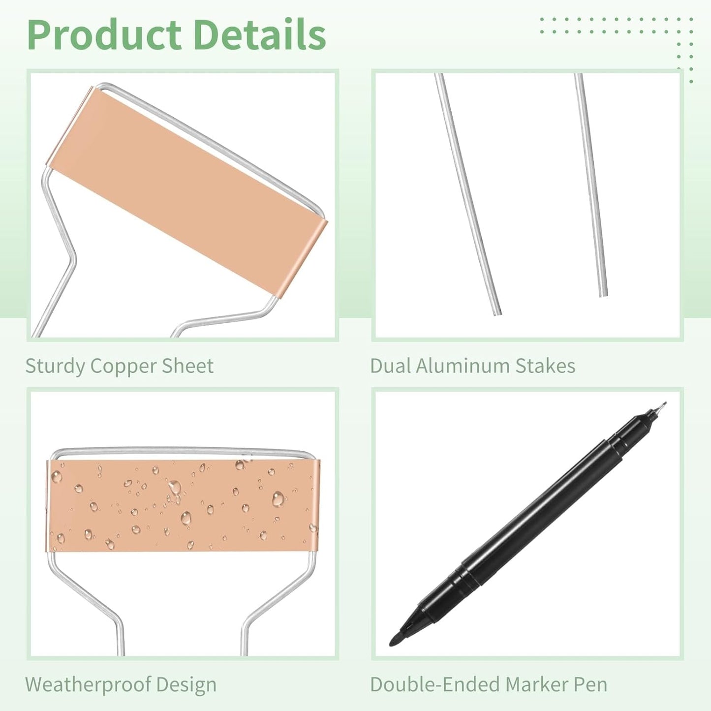 80 PCS Metal Garden Tags Plant Labels for Garden Waterproof Plant Markers with 2 Permanent Pen, High Copper Plate Plant Labels,Coppers Plant Tags for Flowers, Vegetables, Seedlings, Seed (80PCS)-VerdiqueGarden