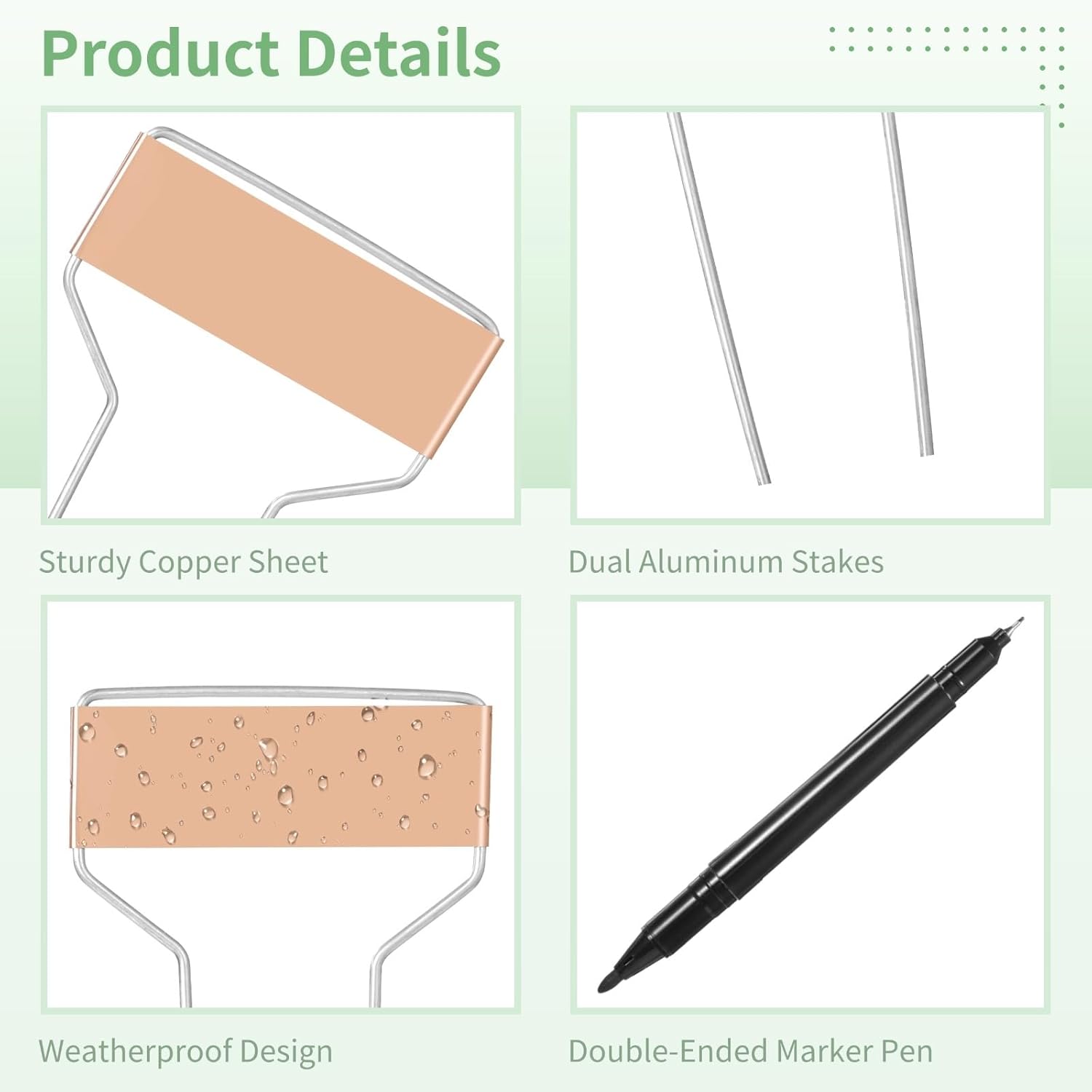 80 PCS Metal Garden Tags Plant Labels for Garden Waterproof Plant Markers with 2 Permanent Pen, High Copper Plate Plant Labels,Coppers Plant Tags for Flowers, Vegetables, Seedlings, Seed (80PCS)-VerdiqueGarden