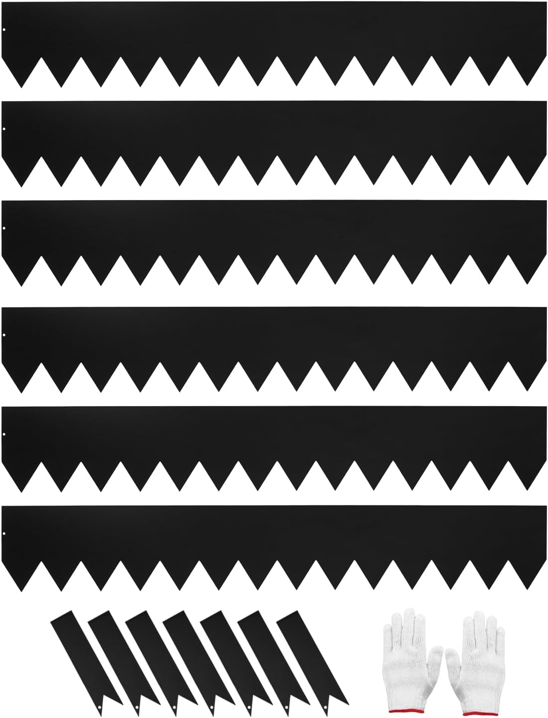 Hugeleaf Metal Landscape Edging, 40” L x 6.5” H Metal Edging for Landscaping with 7Pcs Stakes, Metal Garden Edging Pack of 6 (20 Feet Total Length)-VerdiqueGarden