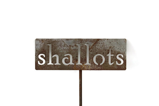 Classic Metal Garden Markers 19 Inches Tall (shallots, Naturally Rusted)-VerdiqueGarden