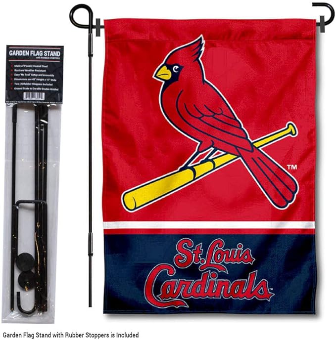 WinCraft St. Louis Cardinals Garden Flag with Stand Holder-VerdiqueGarden