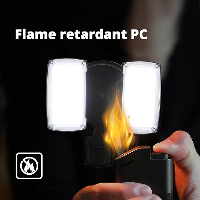 UME 2 Pack 19W LED Flood Light Motion Sensor Outdoor, 2 Adjustable Head, 2000LM, 5000K, IP65 Waterproof, Dusk to Dawn Security Light with Photocell for Exterior,Outside,Garage,House(Black)-VerdiqueGarden