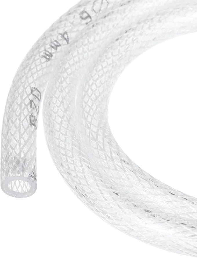 1/4" x 3/8" Braided Clear Plastic PVC Tubing 10ft High Pressure Flexible Reinforced Vinyl Tube, [for Garden Irrigation, Water Hose, Fish Tank, Water Transfer] - 6.4x9.5mm-VerdiqueGarden