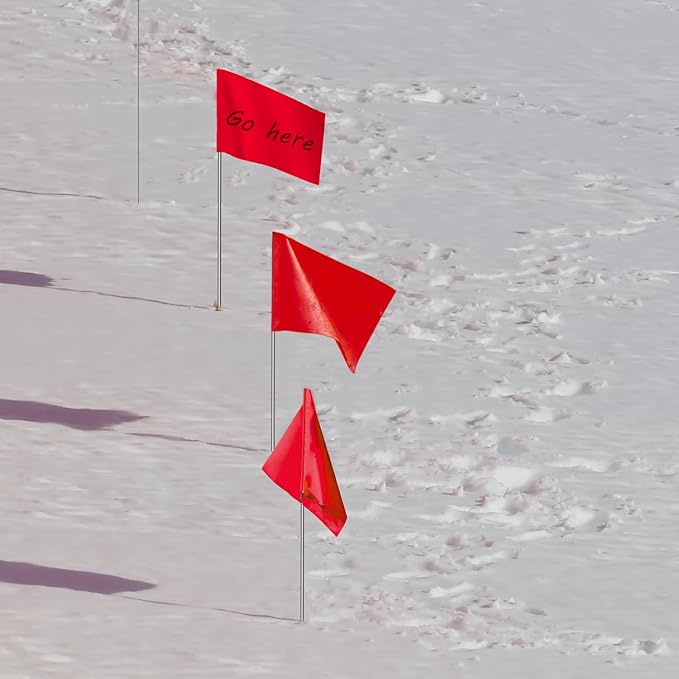 Zozen 50Pack Red Marking Flags, Writable/15x4x5 Inch, Yard Flags for Lawn & Irrigation & Landscape & Sprinkler & Survey & Dog Training.-VerdiqueGarden