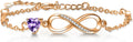 Bracelets for Women Sterling Silver Infinity Heart Bracelet Charms Bracelet Trendy Dainty Gift for Ladies Womens Wife Bride Sister Friend Anniversary Birthday Mothers Day Valentines Gifts for Her