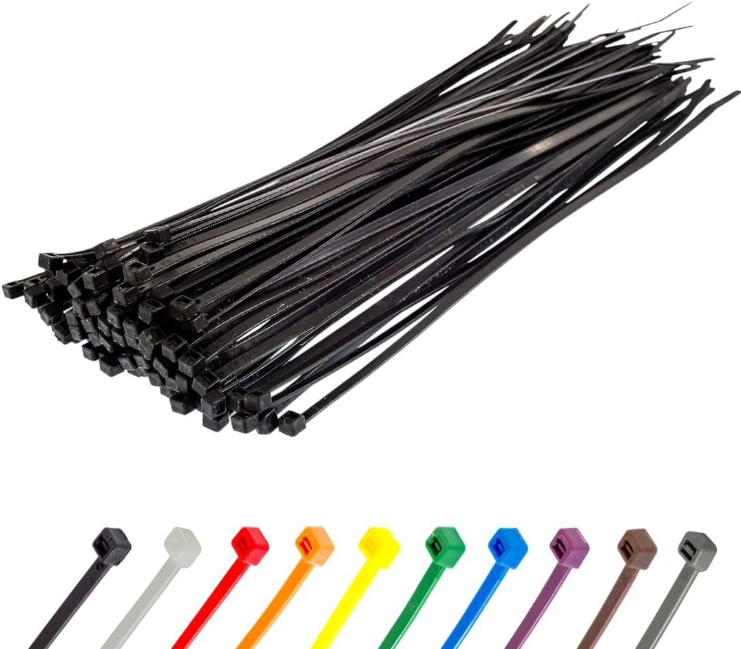 GTSE 12 Inch Black Zip Ties, 100 Pack, 40lb Strength, UV Resistant Long Nylon Cable Ties, Self-Locking 12" Tie Wraps-VerdiqueGarden
