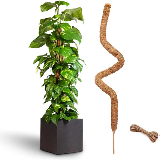 48 Inch Bendable Moss Pole for Plants Monstera, Coir Plant Pole Stick, Support Stake for Climbing Plants Indoor, Pothos, Philodendron, Moss Pole kit, Plant Support Stake for Plants Indoor-VerdiqueGarden