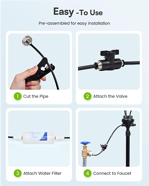 RAINPOINT Misters for Outside Patio - Upgraded 26FT(8M) Misting System Kit with Water Filter for Cooling Outdoor, 26FT Misting Line + 7 Mist Nozzles for Backyard Garden Porch Deck Greenhouse-VerdiqueGarden
