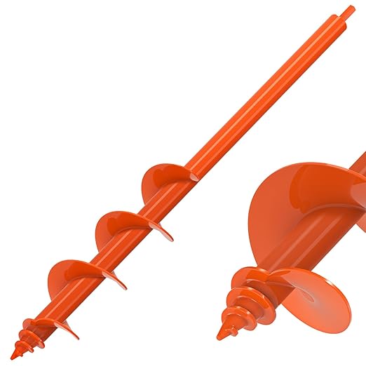 Auger Drill Bit for Planting 3 x 24'', Threaded Garden Auger Post Hole Digger, Spiral Drill Earth Dirt Augers for Bulb, Vegetables, Fence Posts and Umbrella Holes, Fits in 3/8” Drill Chuck-VerdiqueGarden