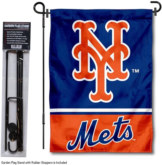 WinCraft New York Mets Garden Flag with Stand Holder-VerdiqueGarden