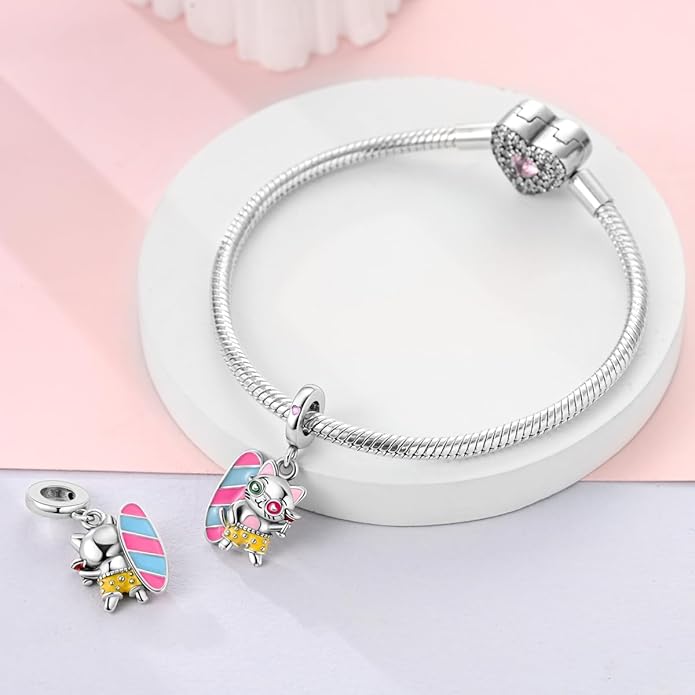 NARMO S925 Sterling Silver Charms Hamsa Charm for Pandora Bracelets Cross Charms for Bracelets Perfume High Heels Dangle Charms Silver Charms for Women