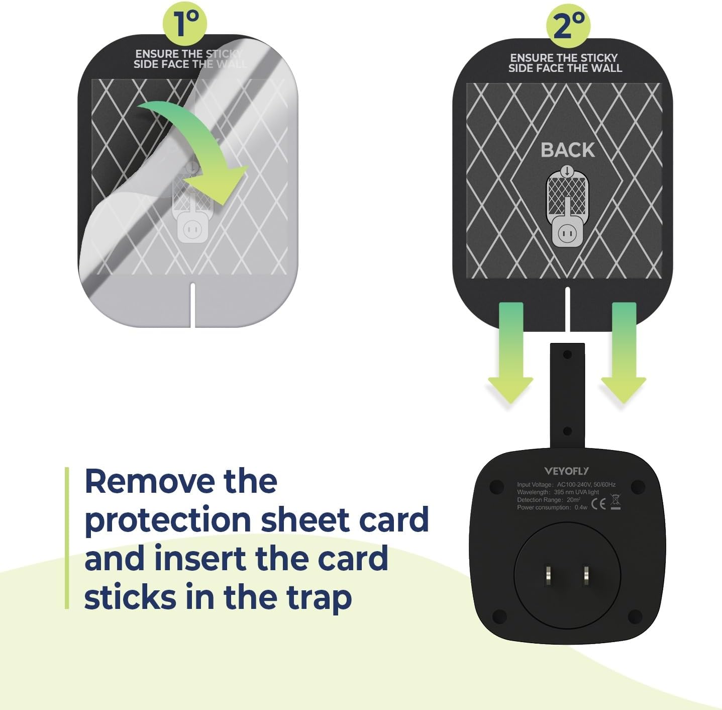 VEYOFLY Fly Trap Indoor Refill, Fruit Fly Traps, Gnat Traps for House,Fly Catcher, Fly Trap,Plug in Catch for Fruit Flies,Moths,Gnats, Mosquito Trap (Pack of 10 Refills-Black)-VerdiqueGarden