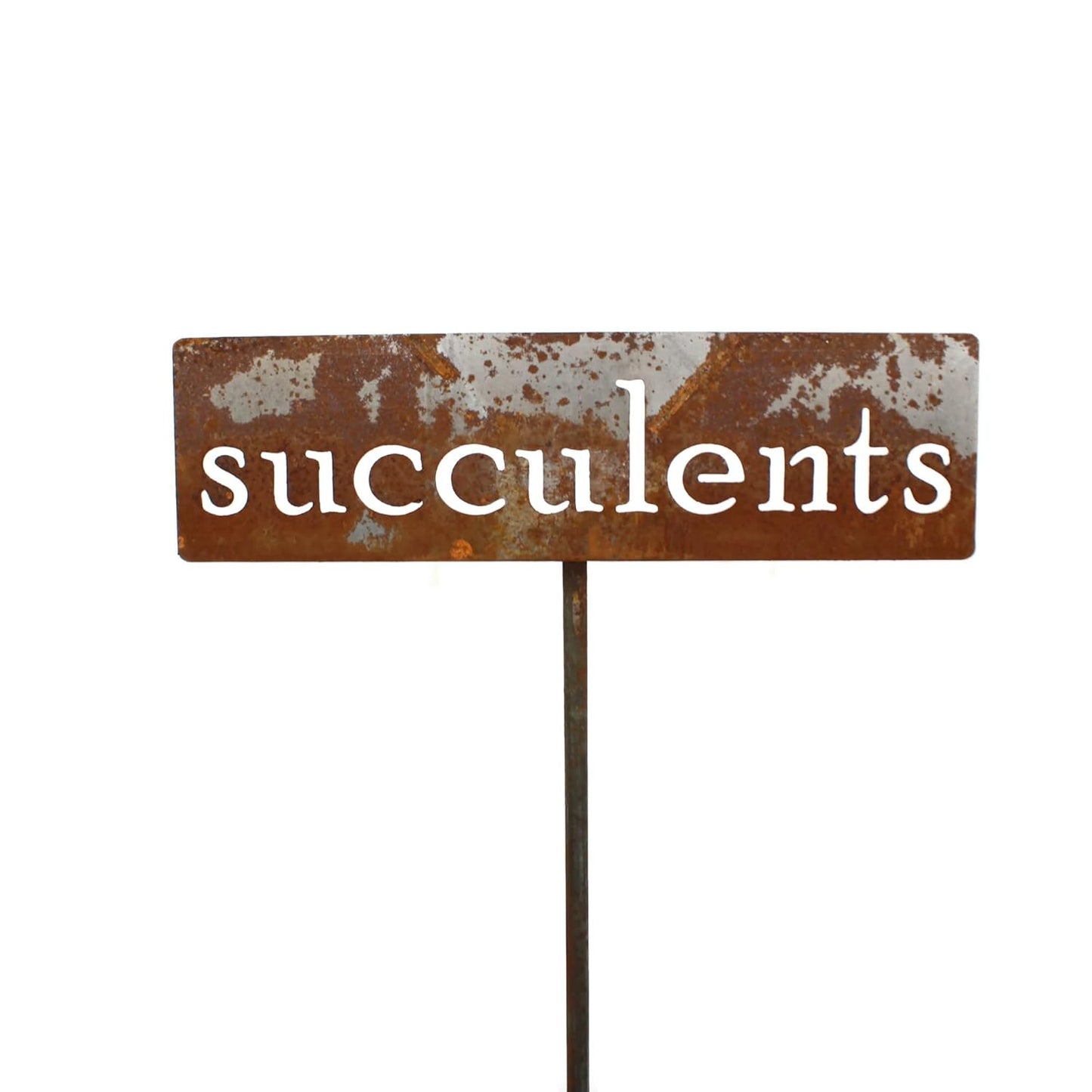 Classic Metal Garden Markers 19 Inches Tall (succulents, Naturally Rusted)-VerdiqueGarden