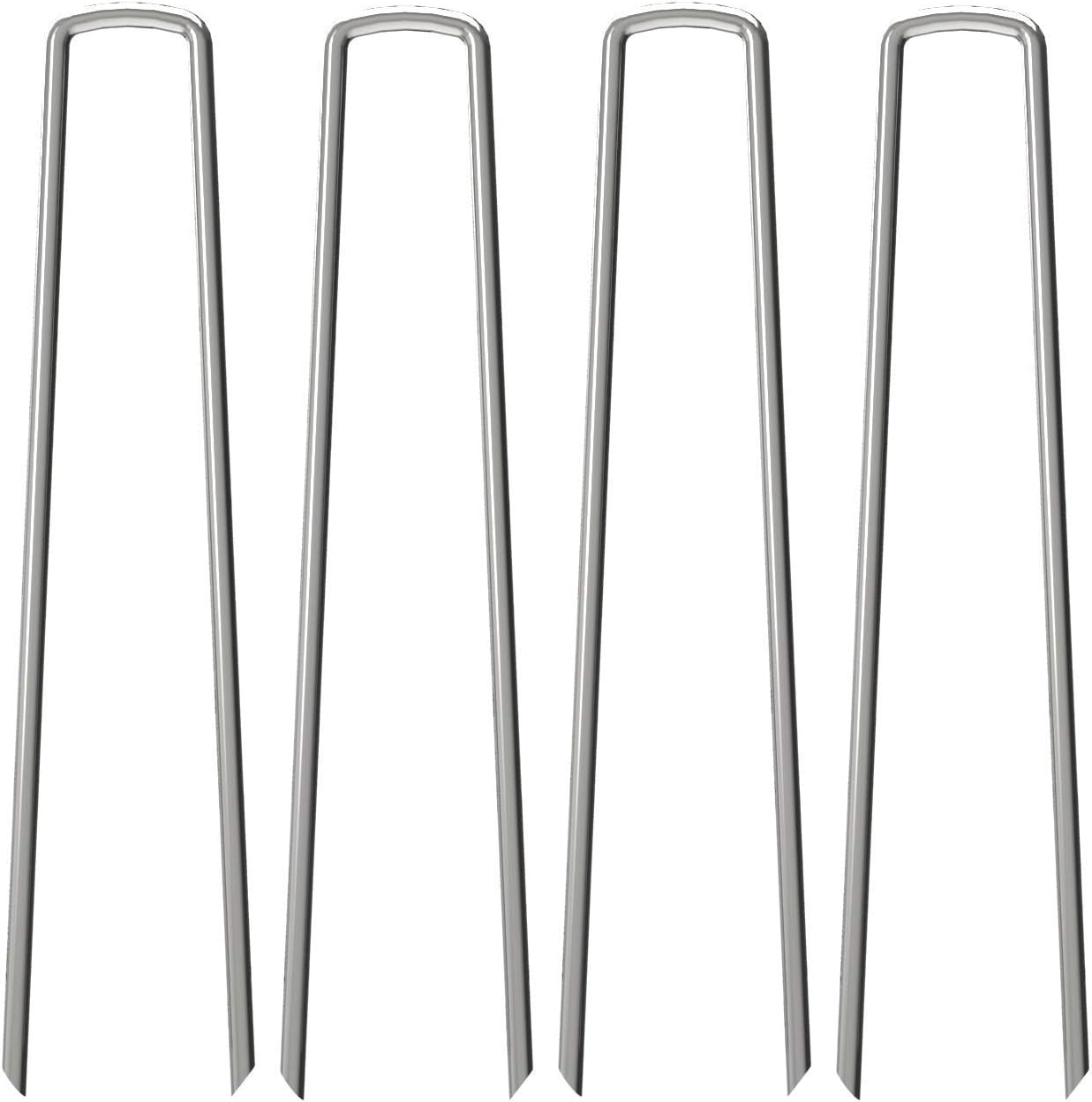 50 Pack Landscape Staples 12 inch,Heavy Duty Garden Stakes Pins Galvanized Landscape Fabric Staples Sod Ground Staple for Anchoring Weed Barrier Fabric-VerdiqueGarden