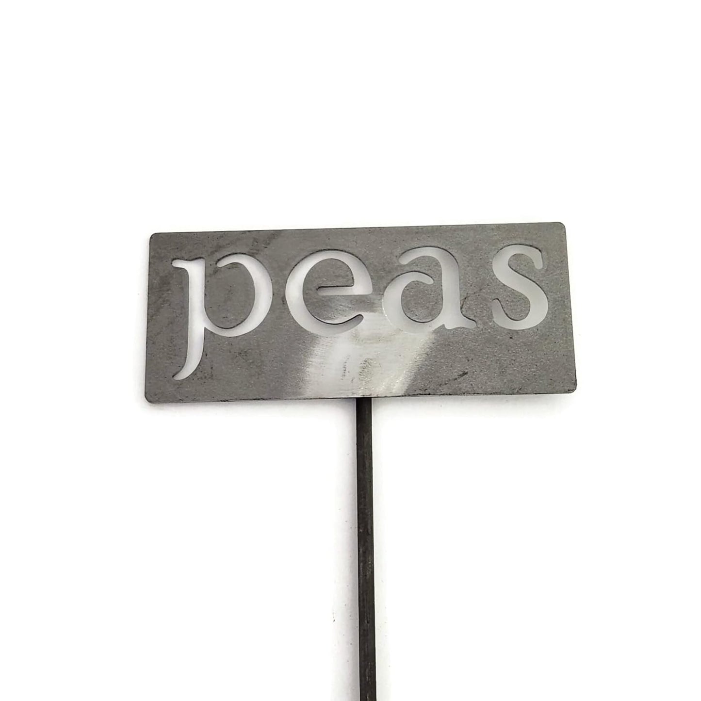 Classic Metal Garden Markers 19 Inches Tall (peas, Raw, Unfinished Steel (will rust with time))-VerdiqueGarden