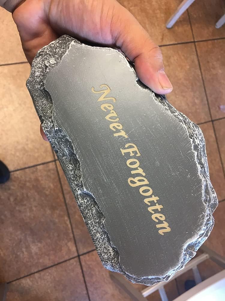 Personalized Garden Stones Engraved with Any Message, larser Engraved Garden Memorial Stones Outdoor Decorative Rocks, 8"X4.5"X2.5"-VerdiqueGarden