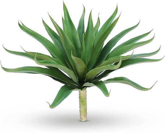 Velener Fake Agave Artificial Plant: Unpotted Fake Agave Plant for Room Decor, UV Resistant Faux Agave Plant for Outdoor/Indoor Decor, 22 inches, Set of 1-VerdiqueGarden