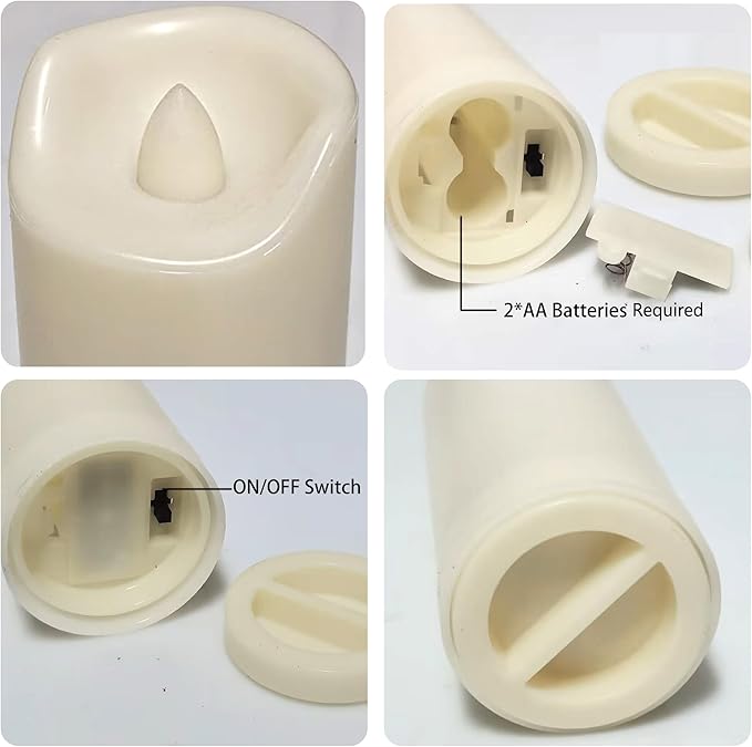 CANDLE CHOICE Waterproof Outdoor Battery Operated Flameless Candles with Auto Timer Flickering Plastic Resin Electric LED Slim Pillar Lights for Lantern Patio Garden Wedding Decorations 2”x5” 2 Pack-VerdiqueGarden