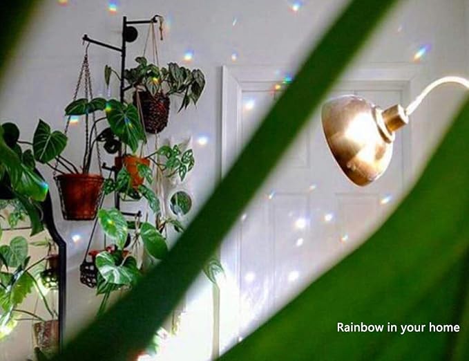 MerryNine 40mm Mixed Colorful Crystal Ball Prism with Drilled Hole Sun Shine Catcher Rainbow Pendants Maker, Hanging Crystals Prisms for Windows, for Feng Shui, for Gift(PrismBall-40mm Colorful)-VerdiqueGarden