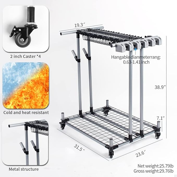 Heavy duty garden tool organizer garage storage holder storage large long farming tools lawn tool metal rack shovel and rake organizer-VerdiqueGarden
