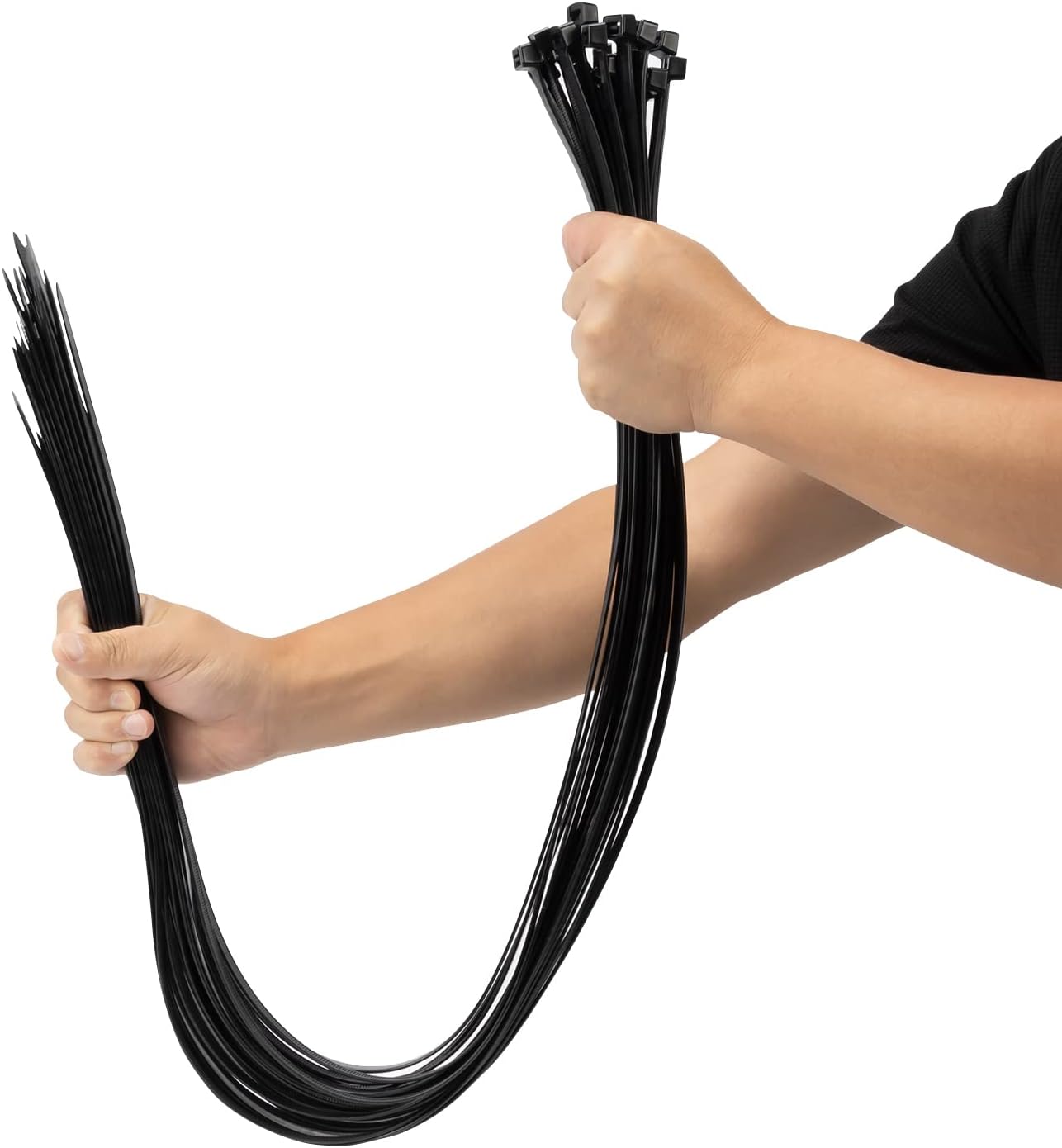 XINGO 48 inch Black Zip Ties Heavy Duty 25 PCS, 200 LBS Ultra Strong Plastic Wire Ties, Large Cable Ties Extra Long Tie Wraps, Indoor and Outdoor UV Resistant-VerdiqueGarden