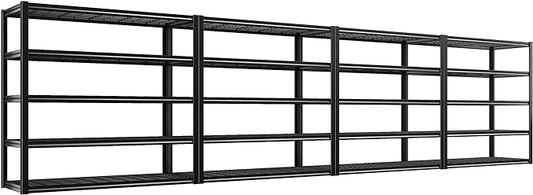 REIBII 48.2''W Garage Shelving Heavy Duty Metal Shelving 3000LBS Storage Shelves Adjustable Metal Shelves Industrial Garage Shelf for Warehouse Basement, 4 Pack-VerdiqueGarden