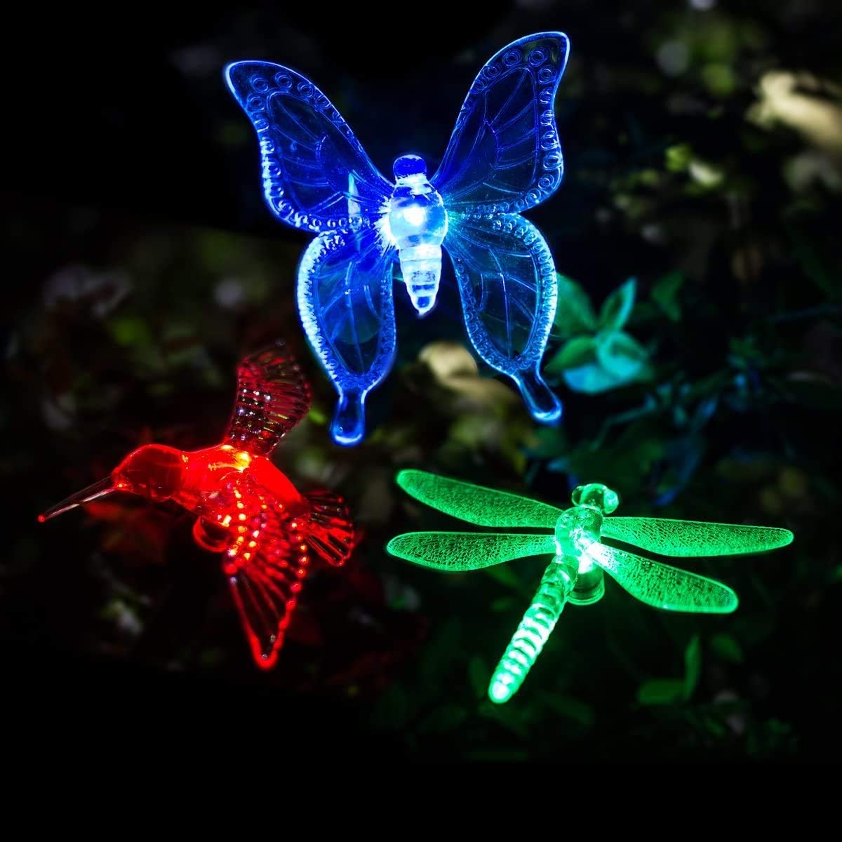 GIGALUMI Solar Garden Lights, 3 Pack Solar Butterfly Lights Decoration, Outdoor Garden Decoration Color Changing LED, Outdoor Decorative for Pathway, Lawn, Patio, Driveway-VerdiqueGarden