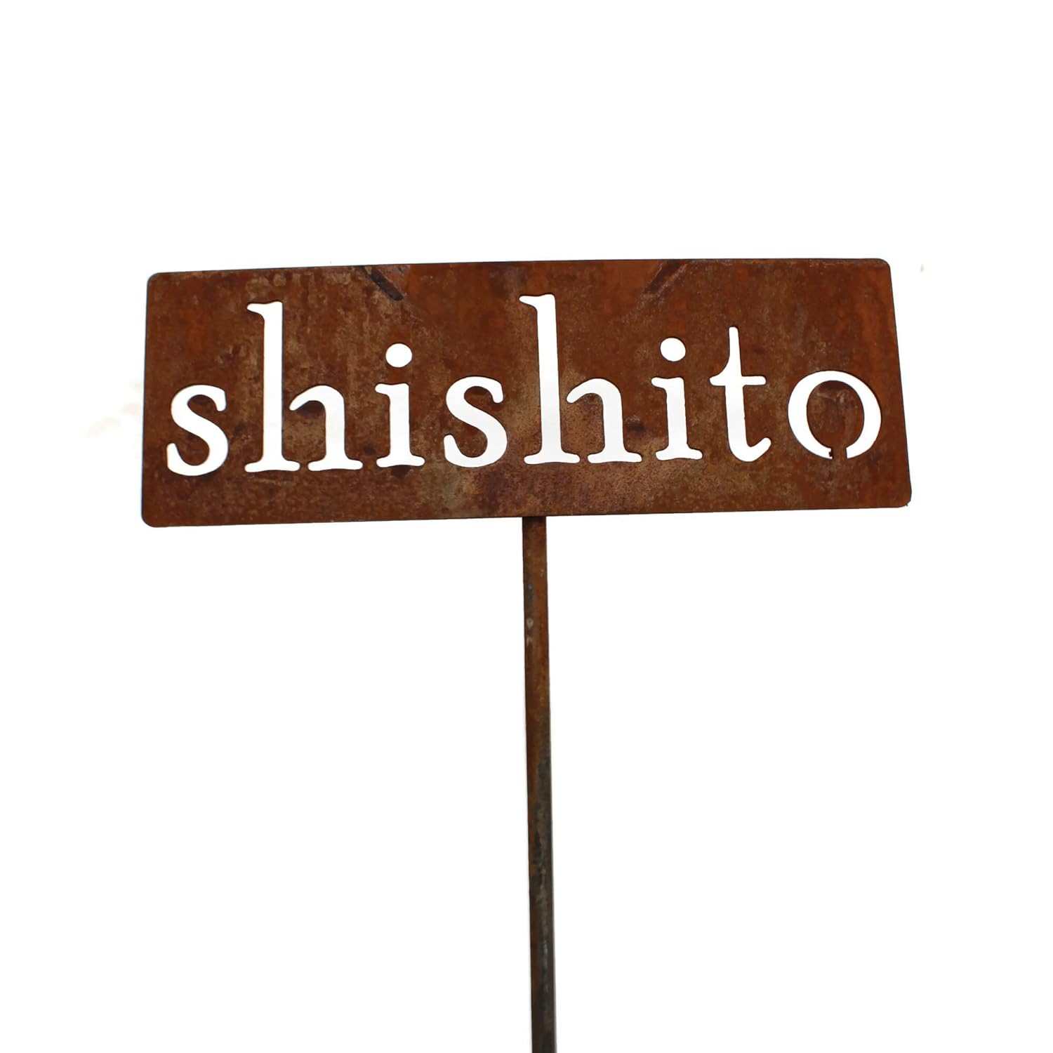 Classic Metal Garden Markers 19 Inches Tall (shishito, Naturally Rusted)-VerdiqueGarden