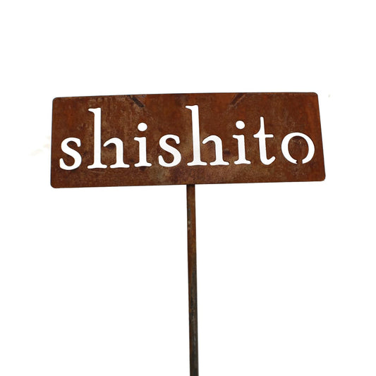Classic Metal Garden Markers 19 Inches Tall (shishito, Naturally Rusted)-VerdiqueGarden