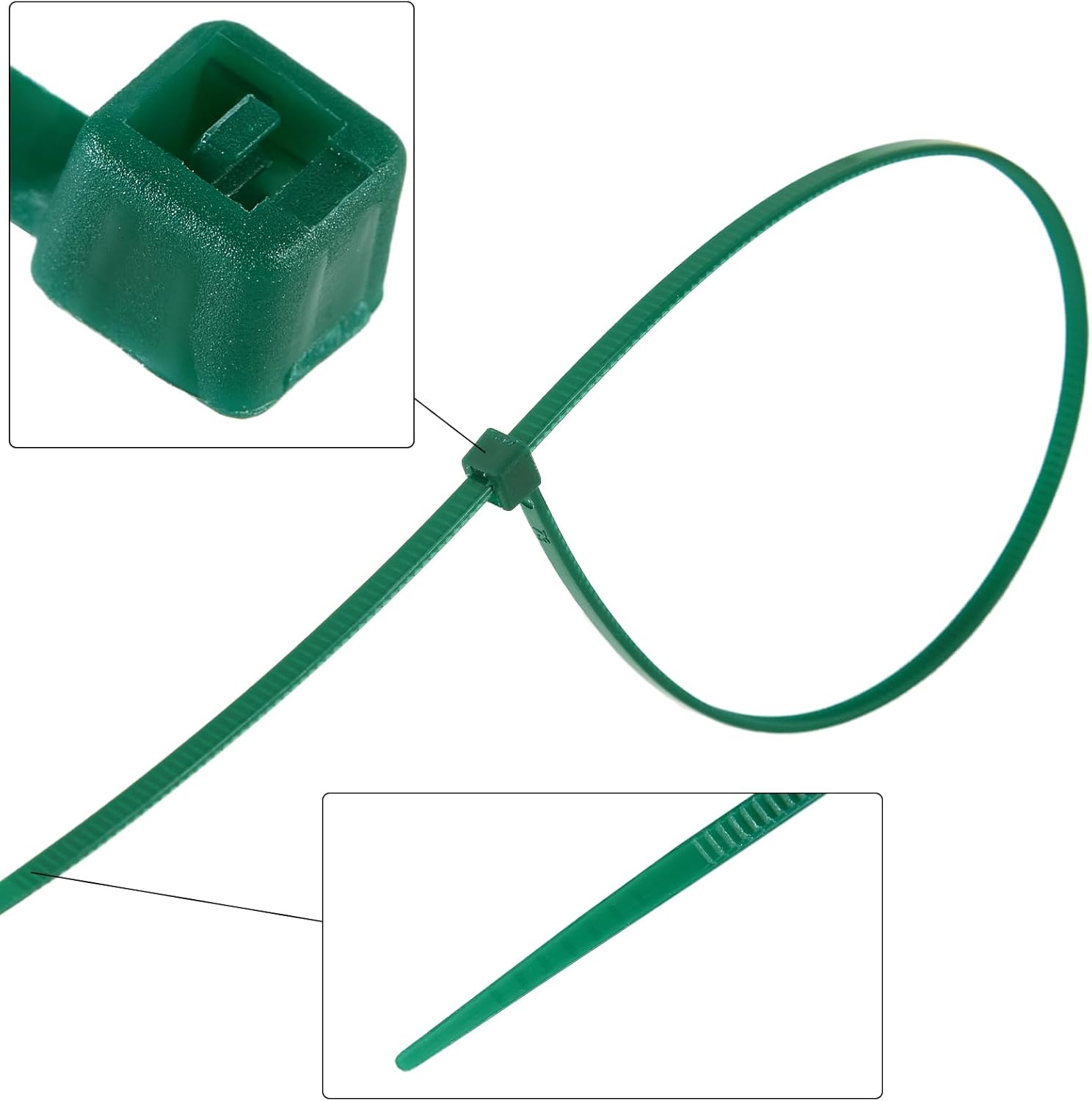4 inch 3mm Dark Green Nylon Garden Cable Zip Ties Self Locking Cable Ties Twist Ties, Multi-Purpose Cable Tie(100 Pcs)-VerdiqueGarden