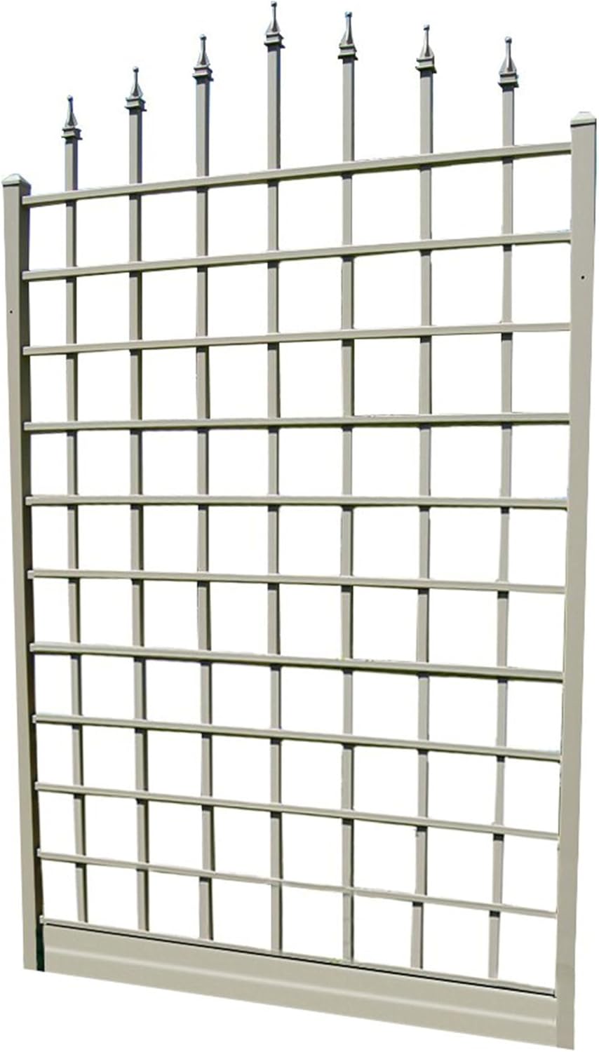 Dura-Trel Winchester 57 x 95 Inch PVC Vinyl Outdoor Garden Patio Trellis, with Wall Mounting Screws, White-VerdiqueGarden
