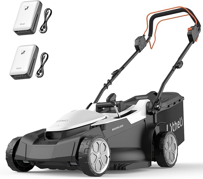 Litheli Lawn Mower 18" Electric Self Propelled for Garden Yards, Lightweight Cordless Lawn Mower Brushless with 6-Position Height Adjustment, 2 x 20V 4.0Ah Battery-VerdiqueGarden