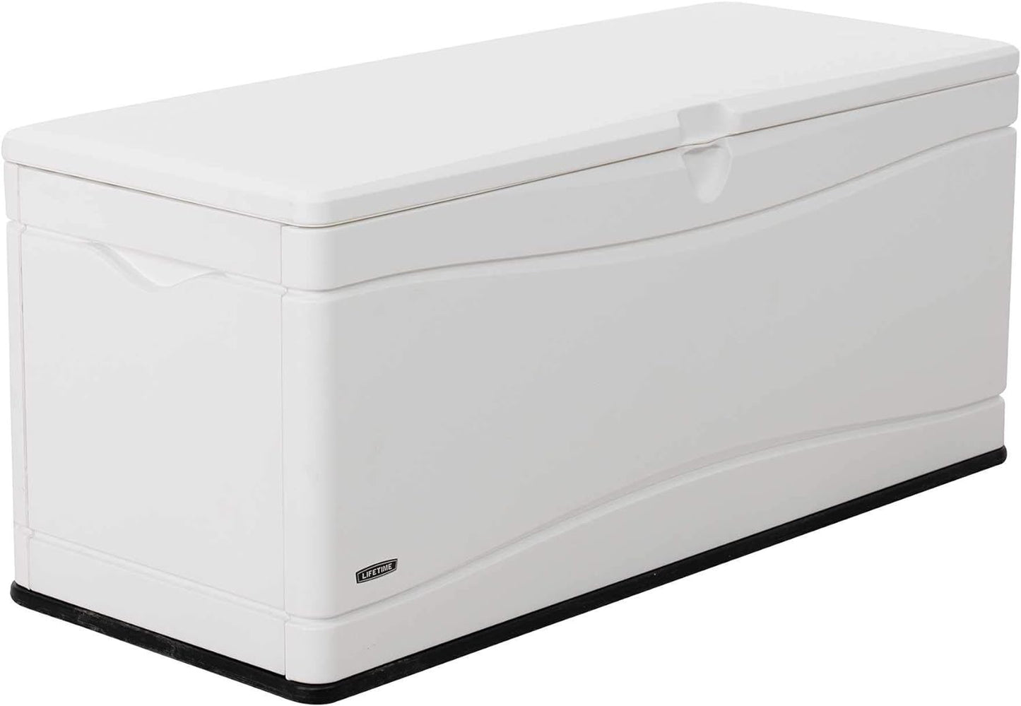 LIFETIME Outdoor Storage Deck Box, 130 Gallon, Arctic White, Lockable, UV-Protected, for Decks and Marine Docks-VerdiqueGarden