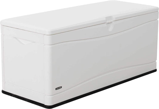 LIFETIME Outdoor Storage Deck Box, 130 Gallon, Arctic White, Lockable, UV-Protected, for Decks and Marine Docks-VerdiqueGarden
