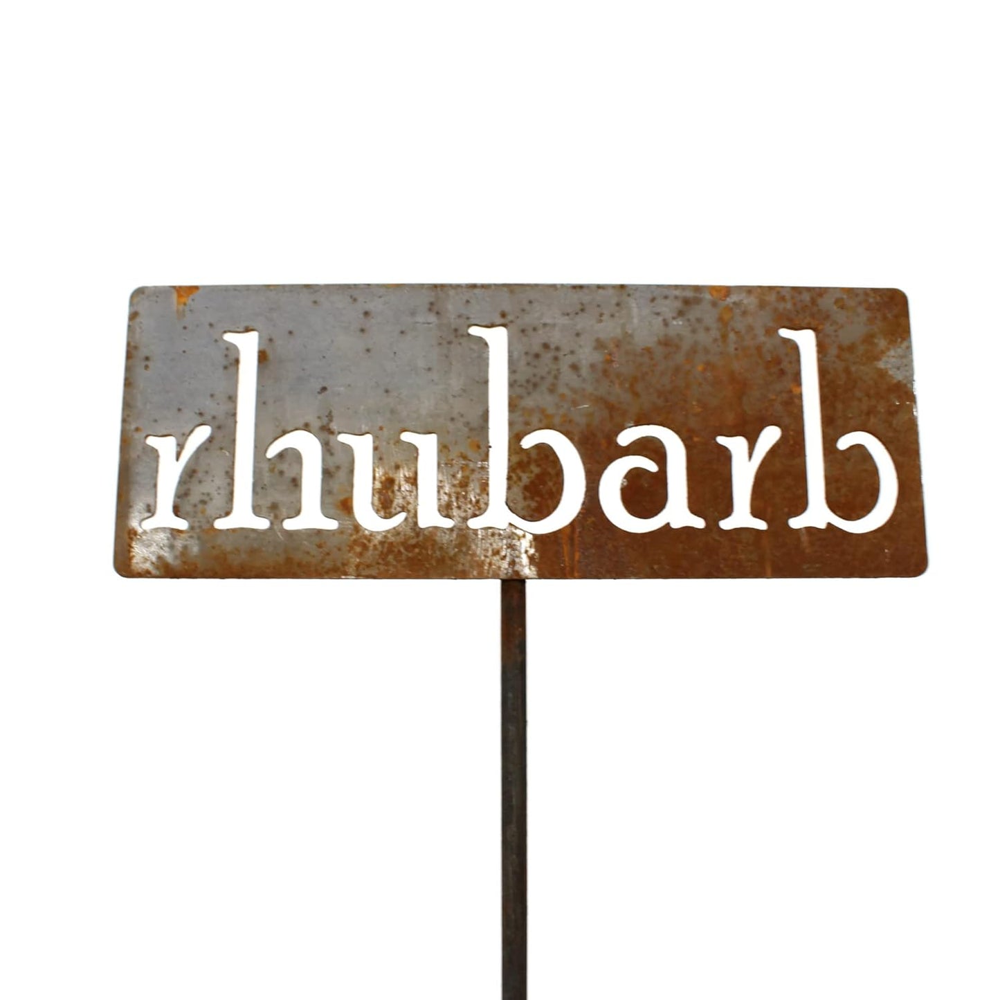 Classic Metal Garden Markers 19 Inches Tall (rhubarb, Naturally Rusted)-VerdiqueGarden