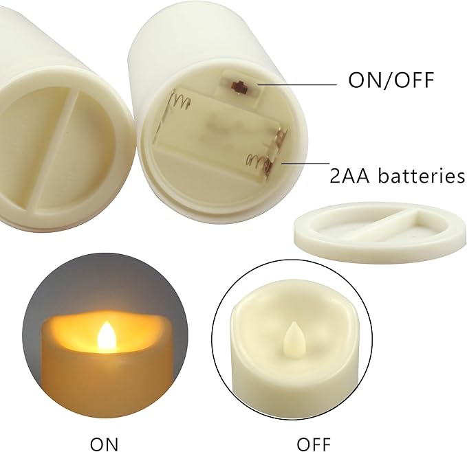 CANDLE CHOICE Waterproof Outdoor Battery Operated Flameless Candles with Timer Flickering Plastic Resin Electric LED Pillar Lights for Lantern Patio Garden Wedding Party Decorations 3x5 Inches 2 Pack-VerdiqueGarden